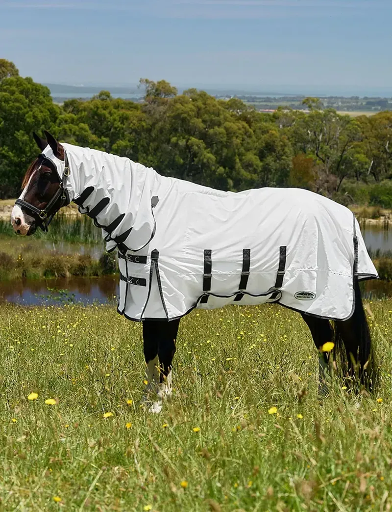 Weatherbeeta ComFiTec Sweet Itch Shield Fly Sheet Combo - White-2