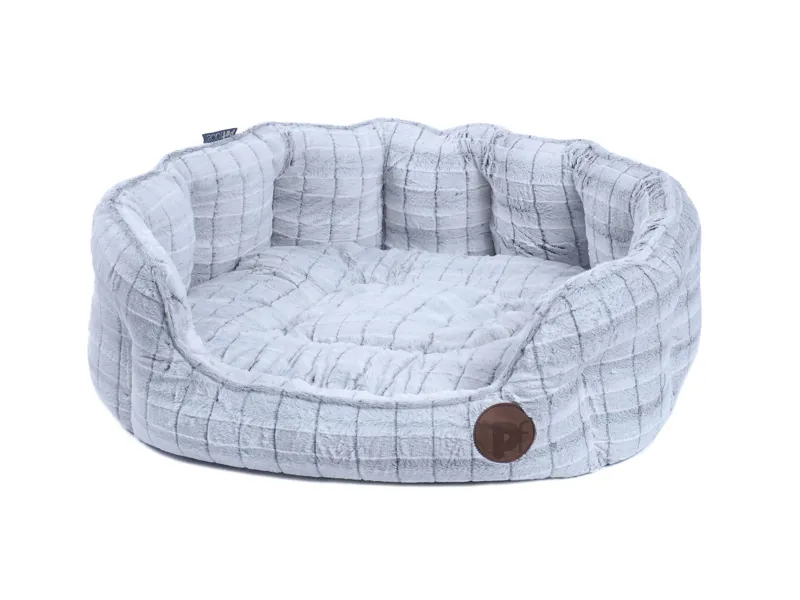 Petface Plush Oval Dog Bed in White