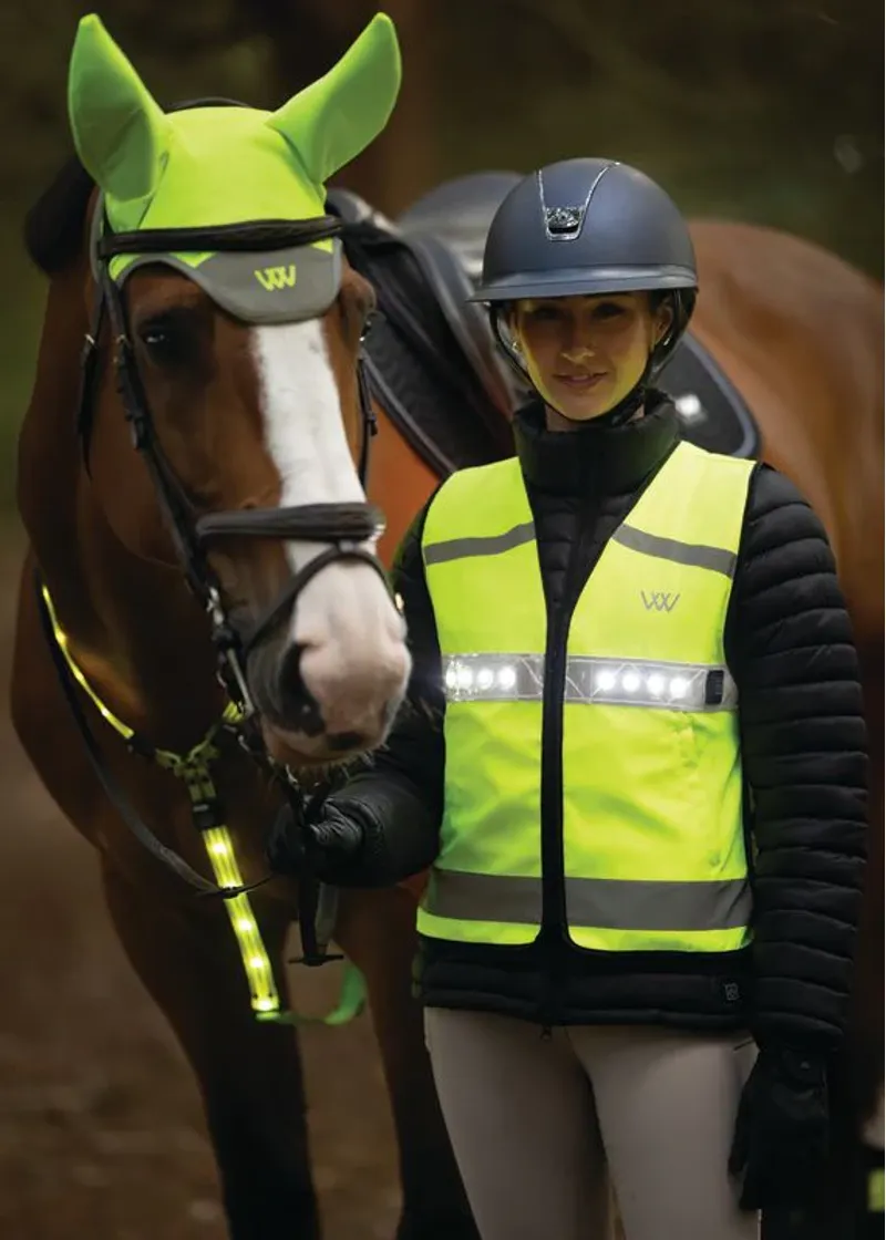 Woof Wear LED Hi Vis Riding Vest Juniors in Yellow-5