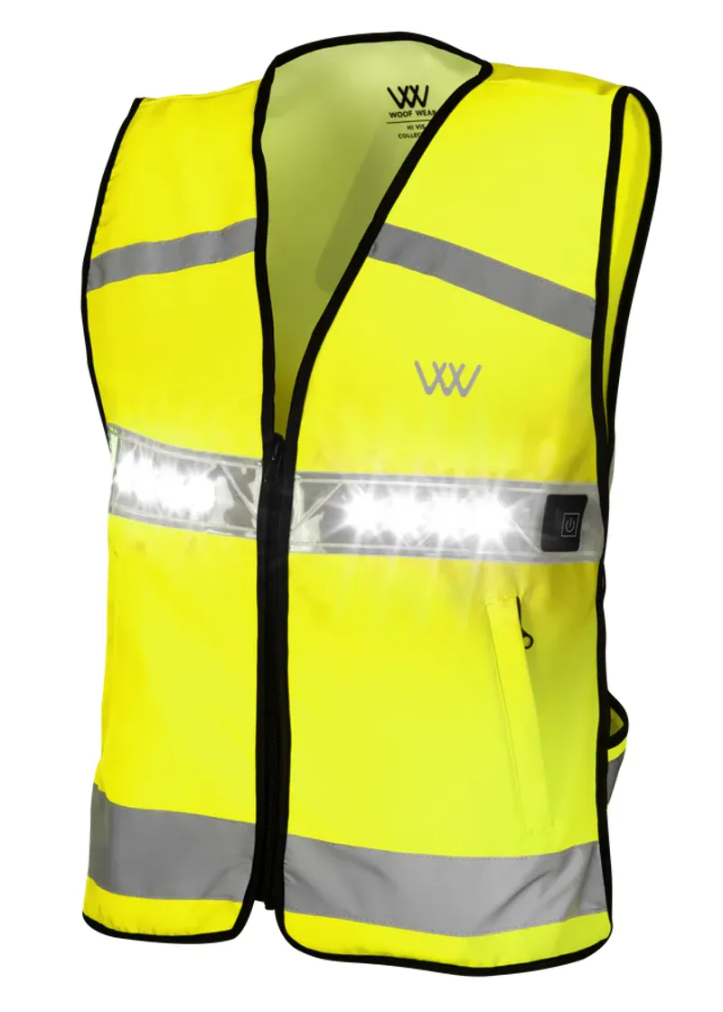 Woof Wear LED Hi Vis Riding Vest Juniors in Yellow