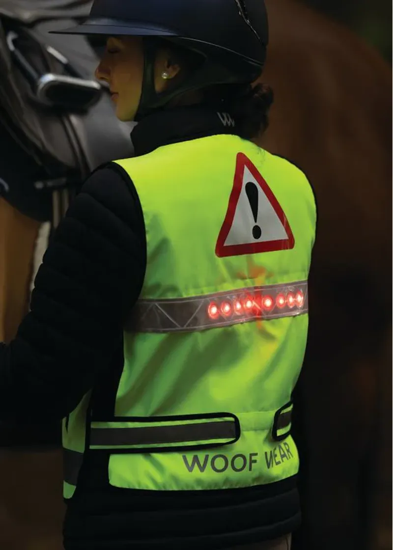 Woof Wear LED Hi Vis Riding Vest Juniors in Yellow-4