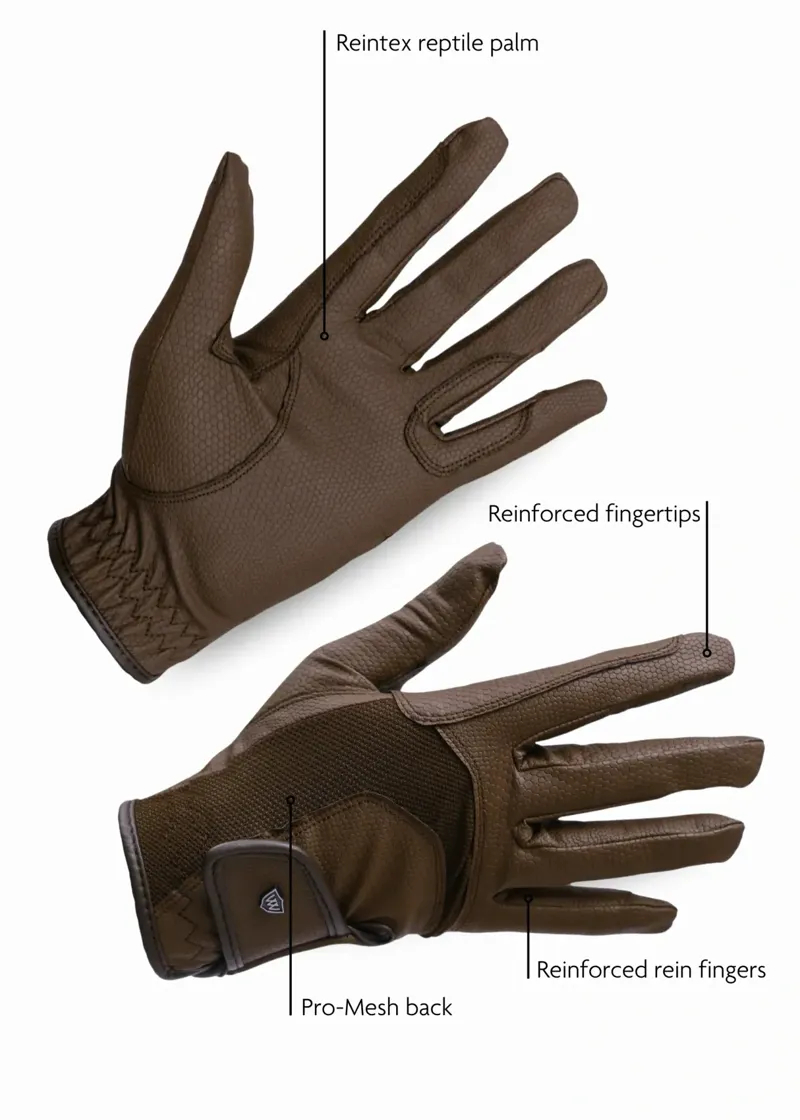 Woof Wear Reintex Mesh Riding Glove in Chocolate-1