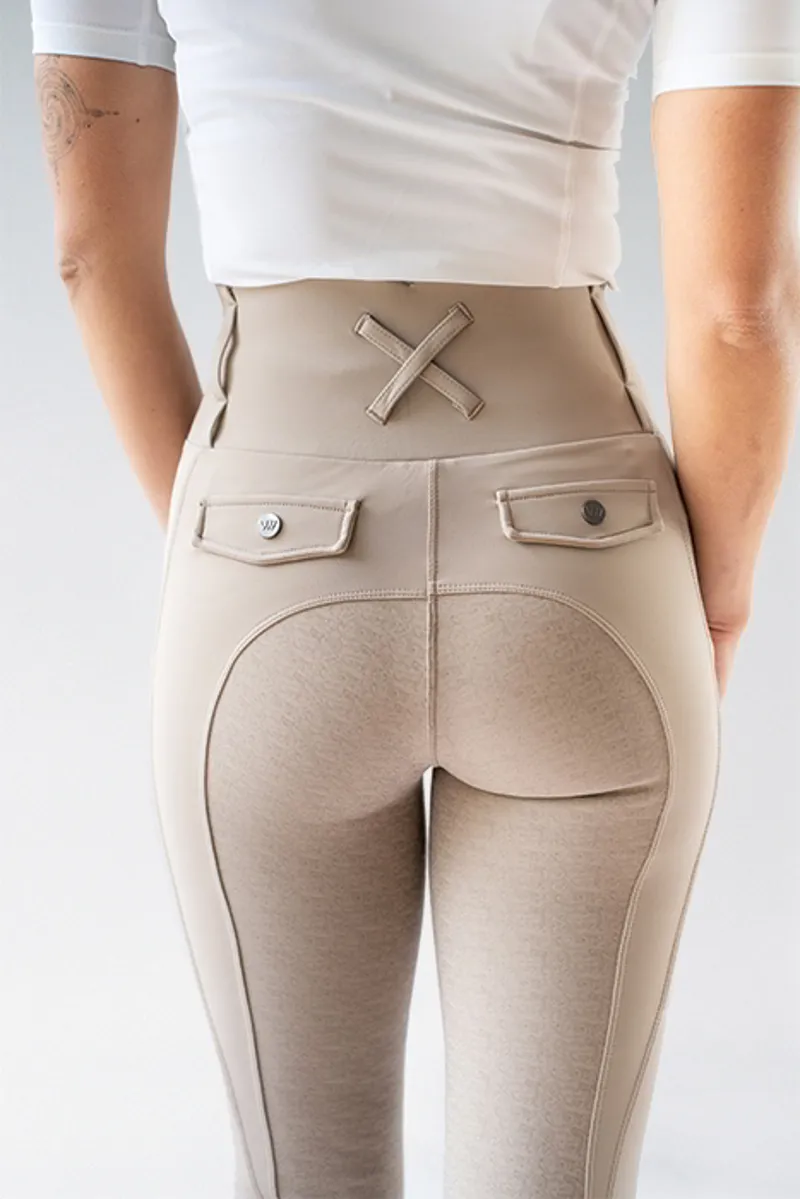 Woof Wear Vision Riding Tights Ladies in Stone-4