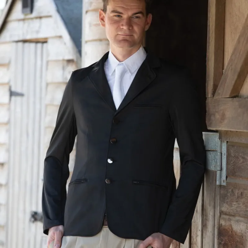 Equetech Wyatt Jersey Competition Jacket Mens in Black-2
