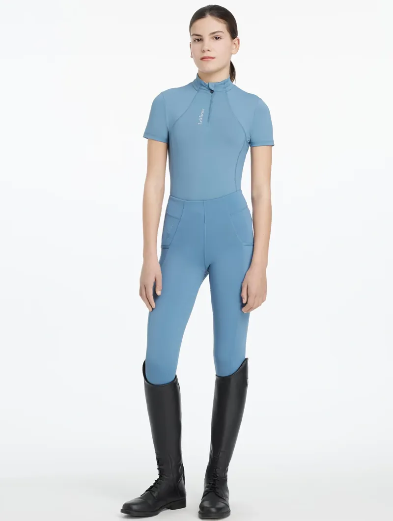LeMieux Young Rider Classique Short Sleeve Base in Ice Blue-2
