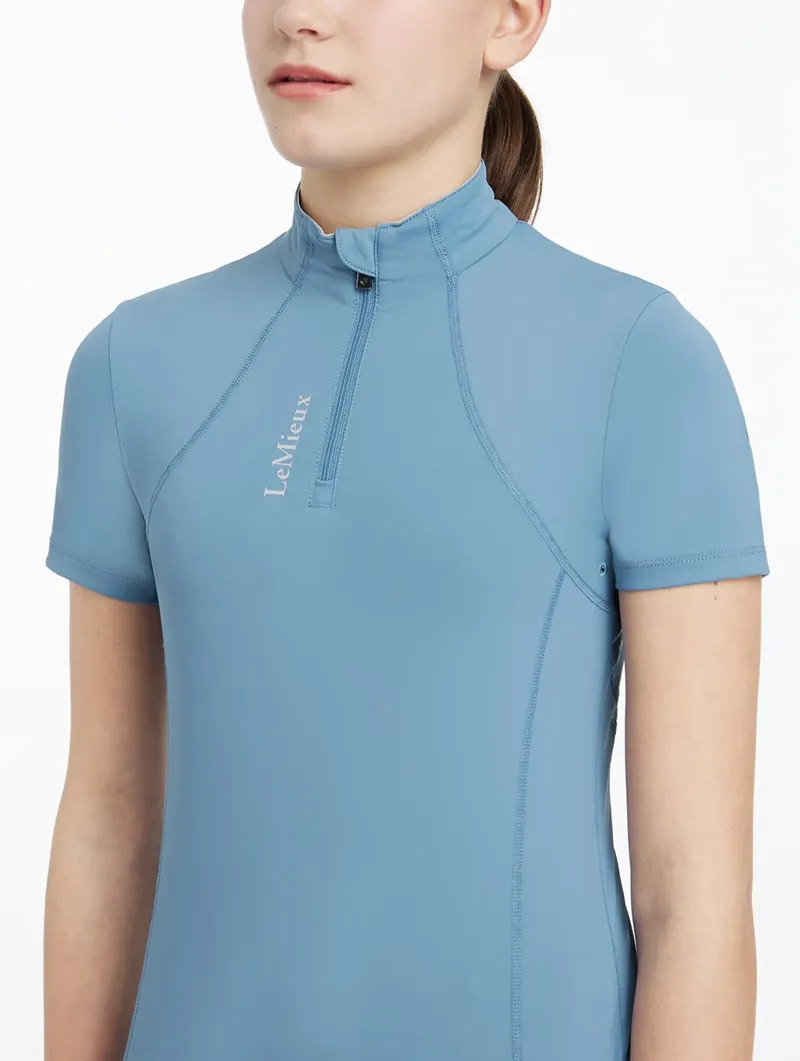 LeMieux Young Rider Classique Short Sleeve Base in Ice Blue-3