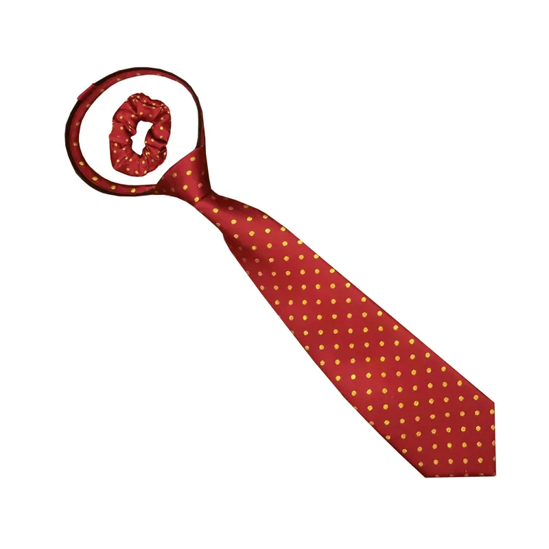 Equetech Junior Polka Dot Zip Tie in Red/Gold