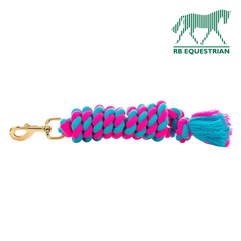 RB Equestrian Acrylic Leadrope Pink and Turquoise