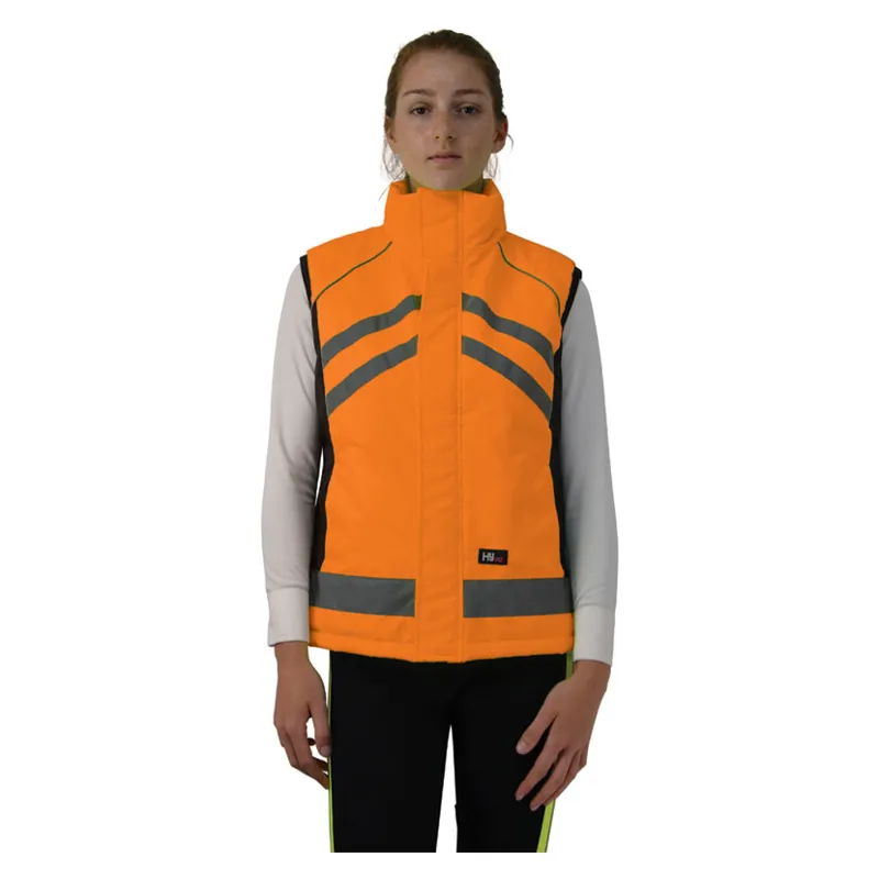 Hy Equestrian Reflective Padded Gilet in Orange
