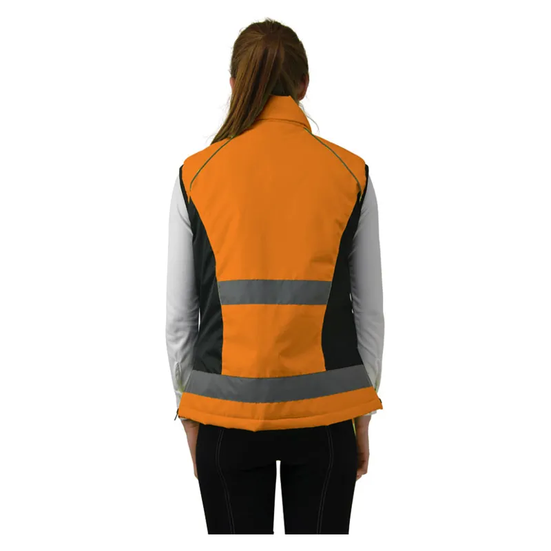 Hy Equestrian Reflective Padded Gilet in Orange-1