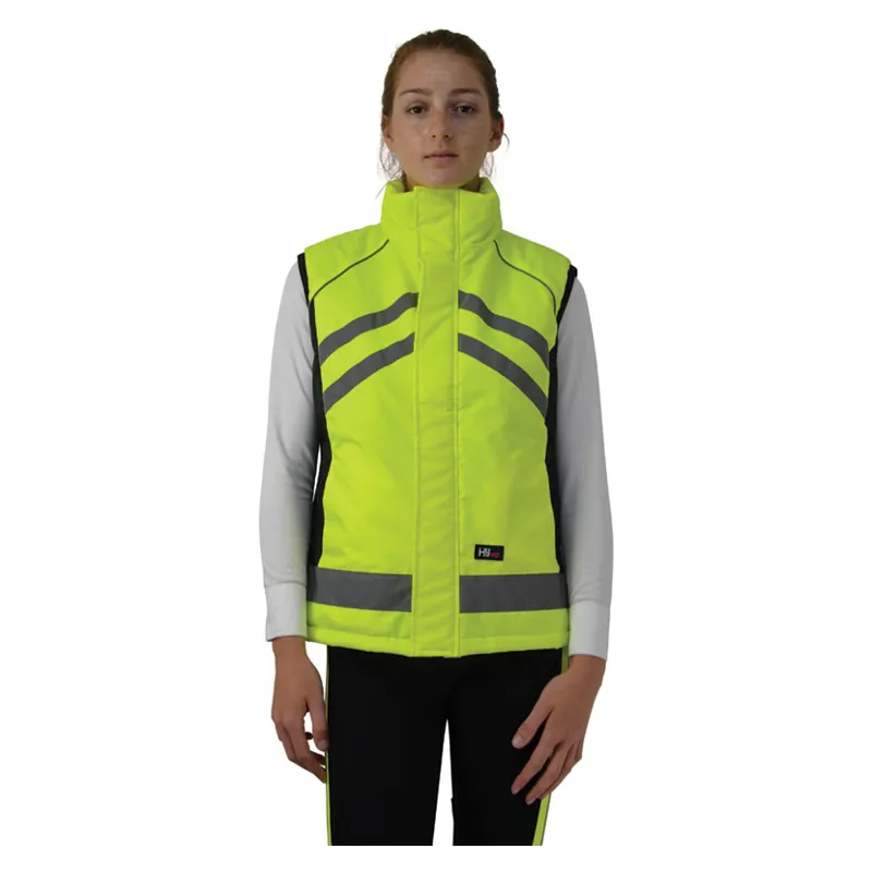 Hy Equestrian Reflective Padded Gilet in Yellow