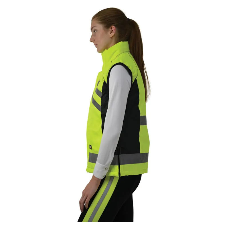 Hy Equestrian Reflective Padded Gilet in Yellow-3