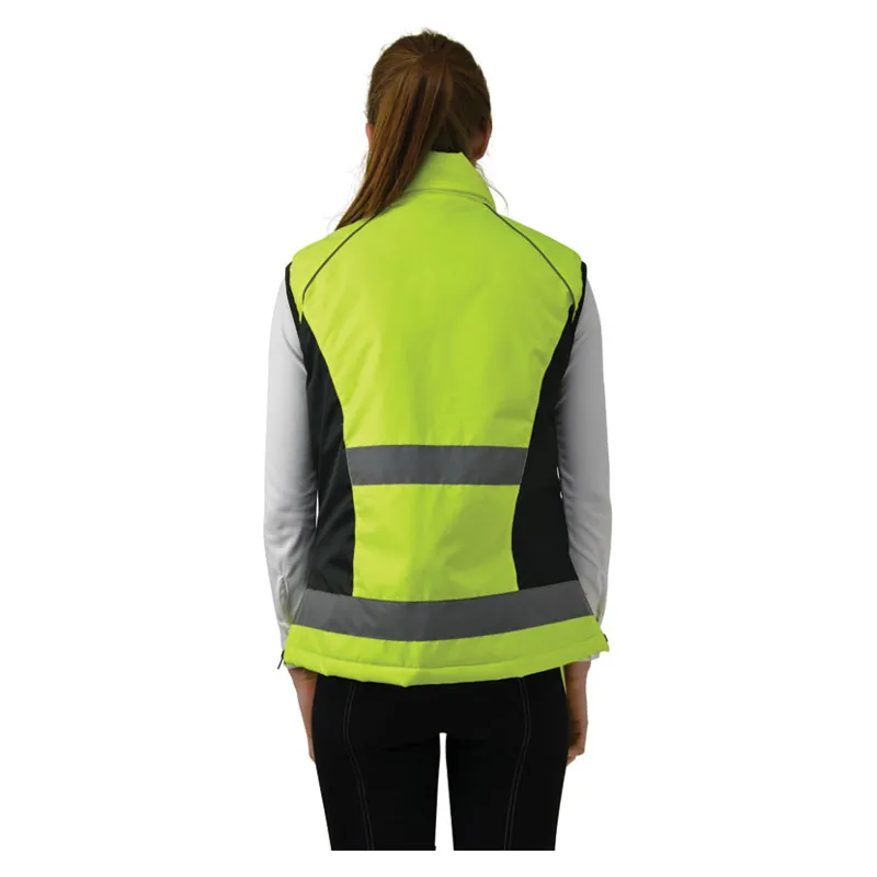 Hy Equestrian Reflective Padded Gilet in Yellow-2
