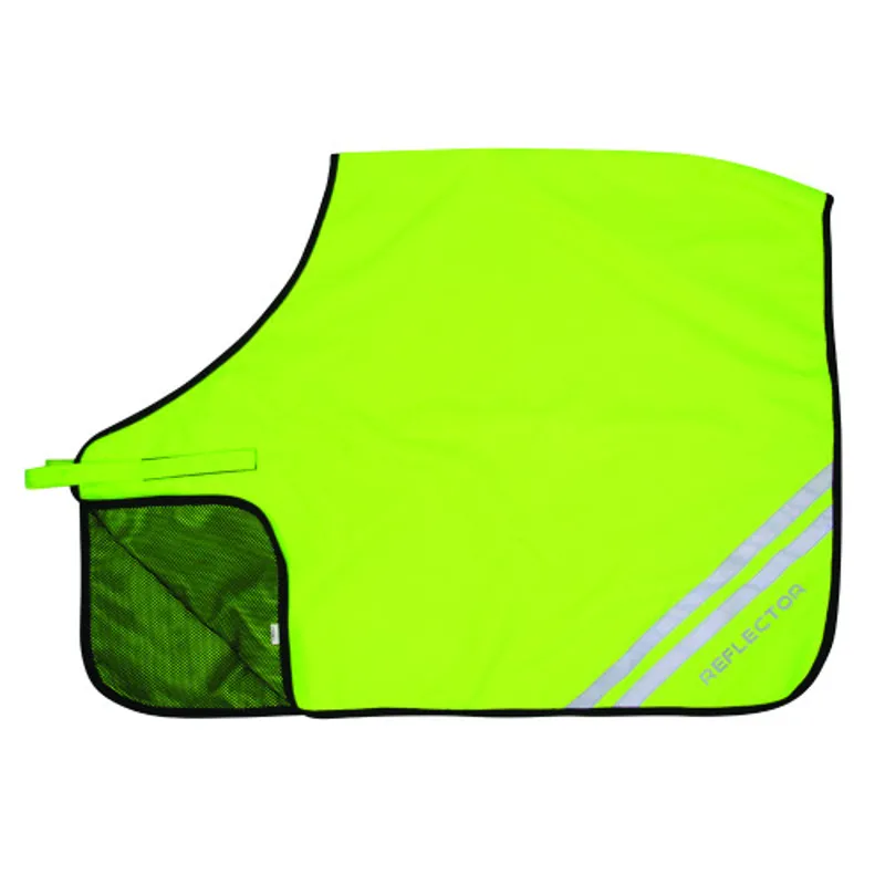 Hy Equestrian Reflector Quarter Mesh Exercise Sheet in Yellow-1