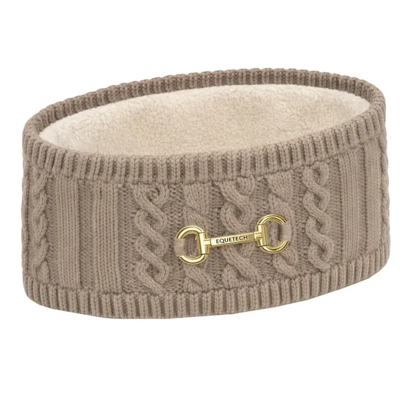 Equetech Reknit Cable Bit Knit Headband in Taupe