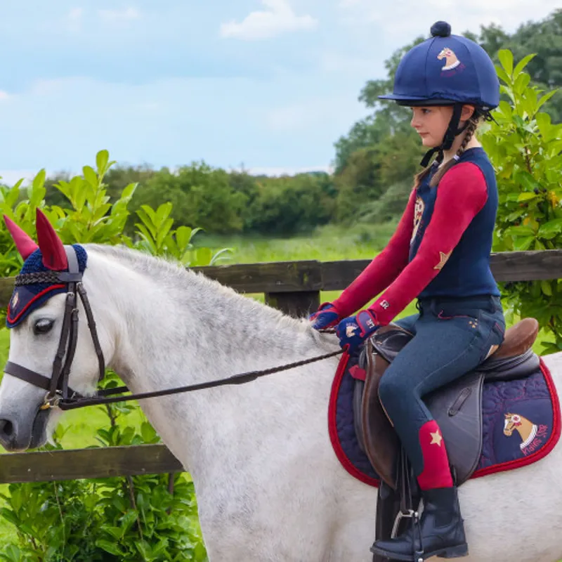 Little Rider Riding Star Hat Cover in Navy-1