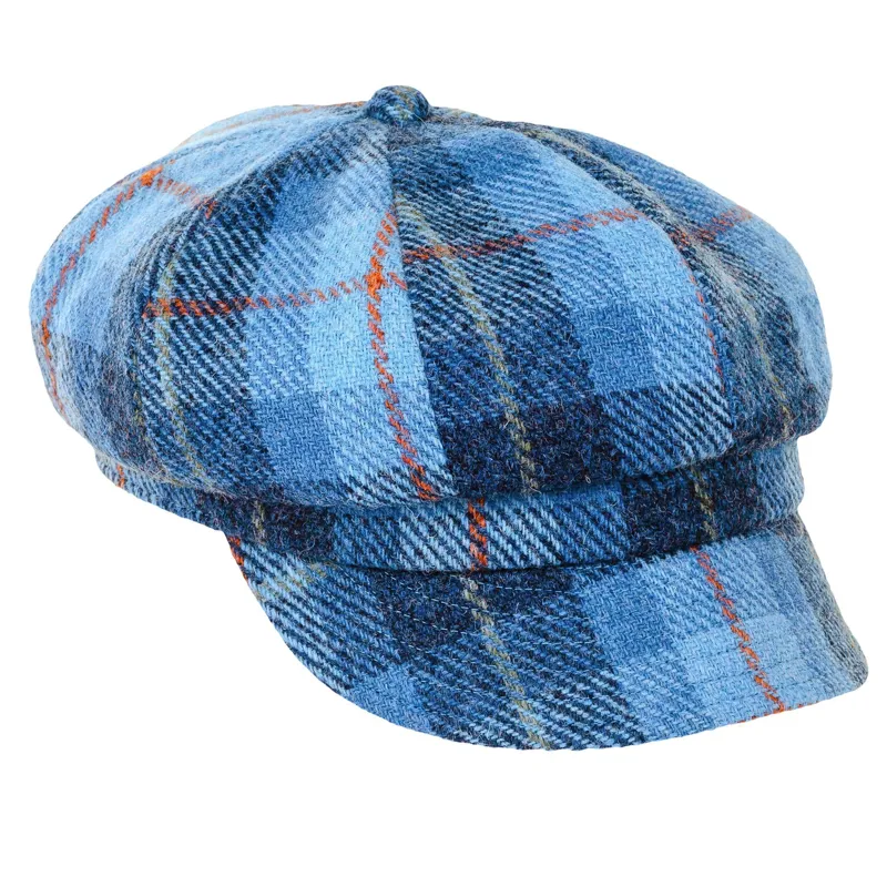 Heather Rosalie Harris Tweed Baker Boy Cap in Blue