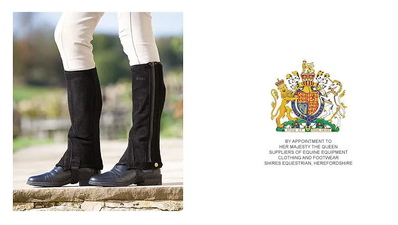Shires Suede Half Chaps in Black or Brown-2