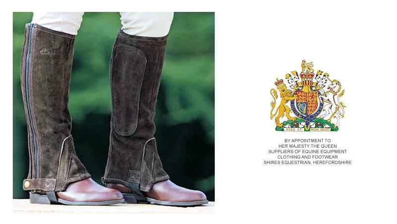 Shires Suede Half Chaps in Black or Brown-1