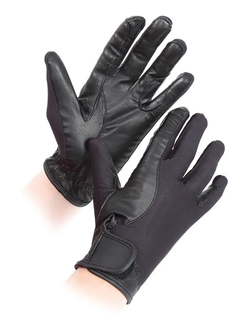 Shires Competition Gloves Mesh and Leather Effect Unisex-1