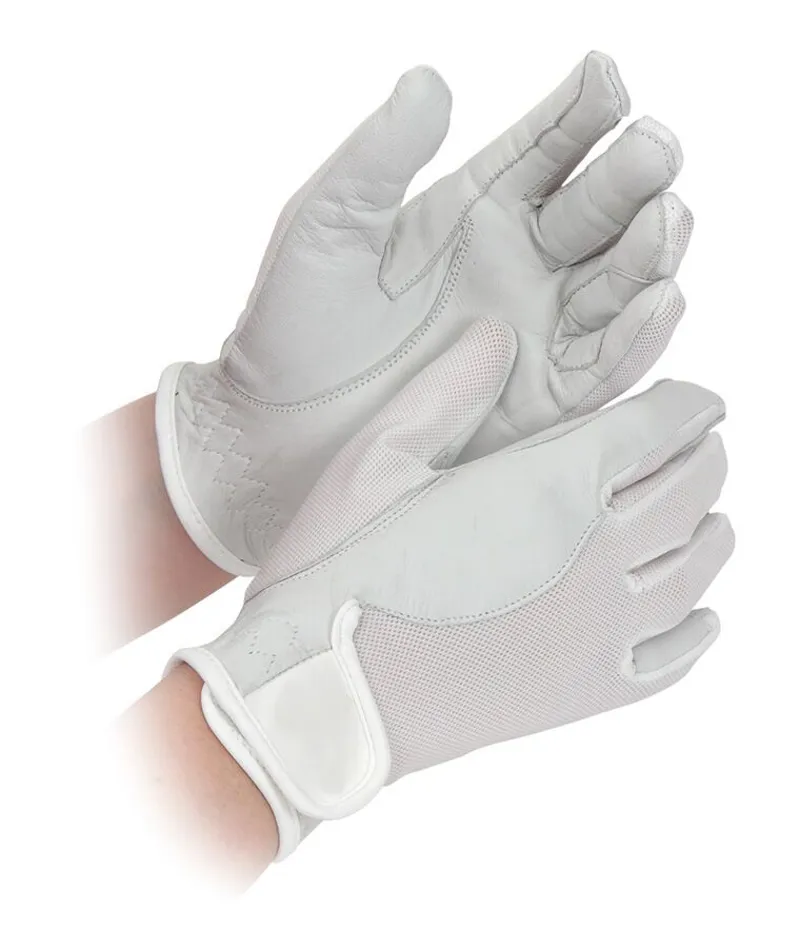 Shires Competition Gloves Mesh and Leather Effect Unisex-3