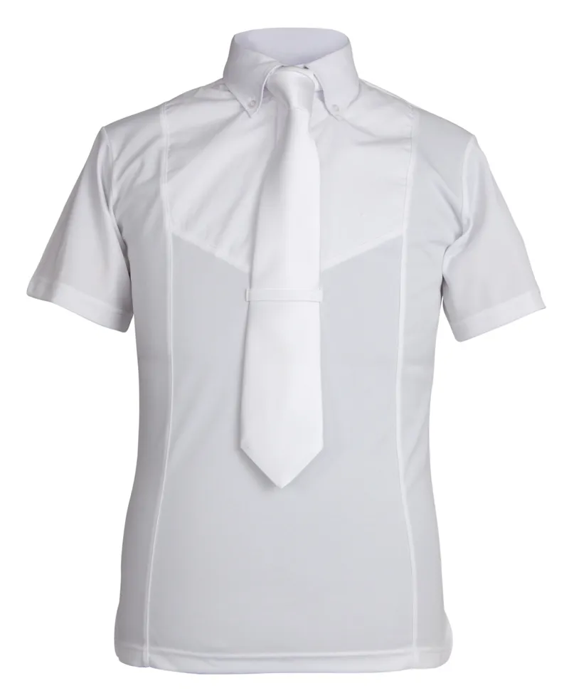 Shires Short Sleeve Show Shirt Mens in White-3