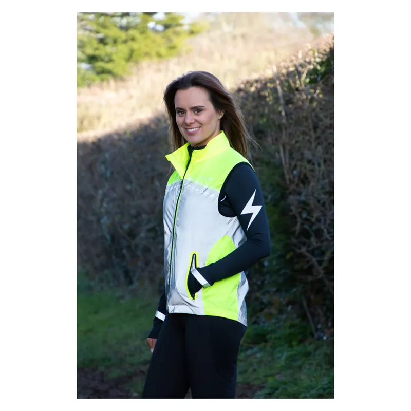 Hy Equestrian Silva Flash Reflective Gilet in Yellow-1