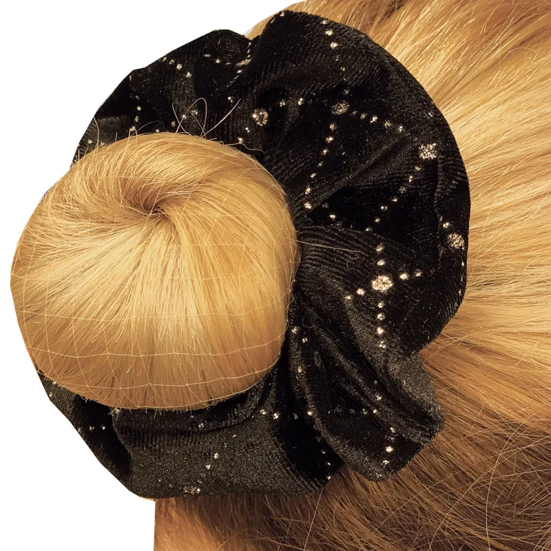 Equetech Solitaire Velvet Scrunchie in Black