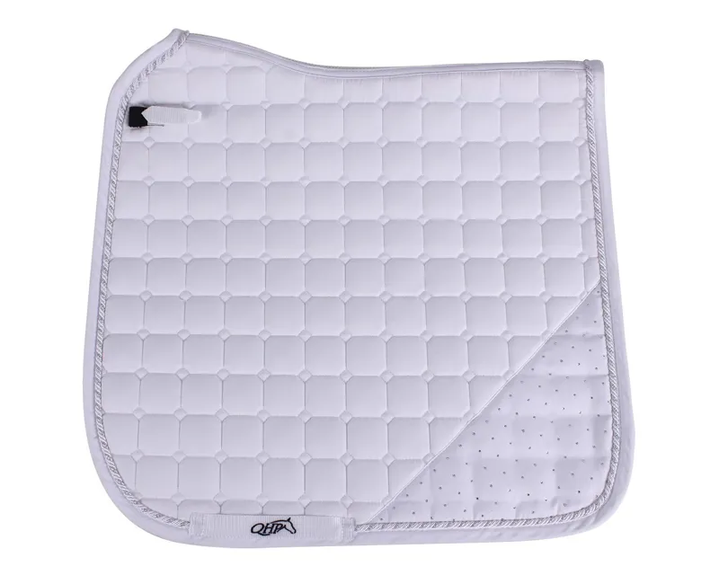 QHP Sparkle Dressage Saddlepad in White