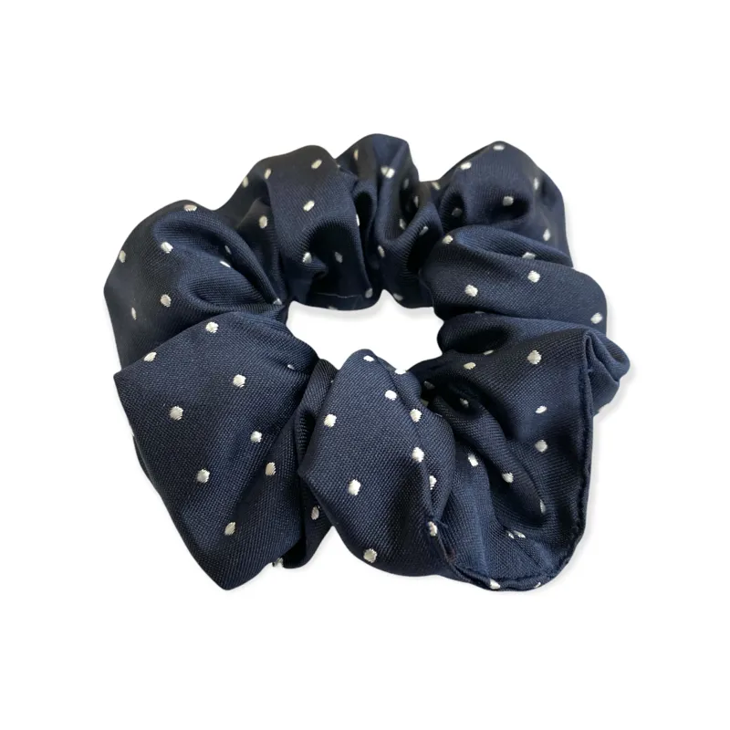 Equetech Pin Spot Hair Scrunchie in Navy/White - WEB EXCLUSIVE