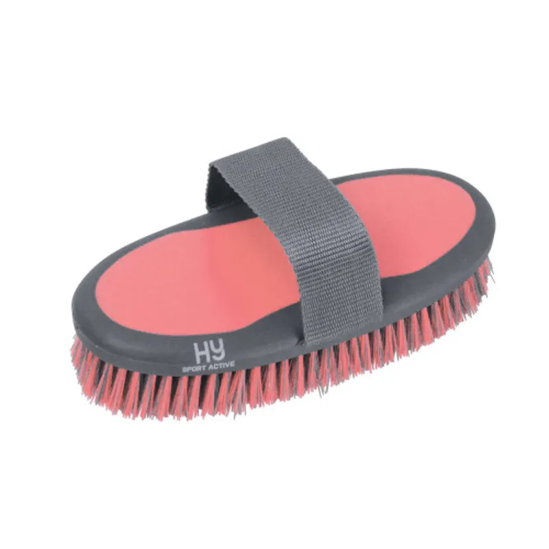 Hy Equestrian Sport Active Sponge Brush in Coral Rose - WEB EXCLUSIVE