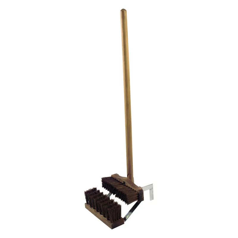 Hillbrush Stiff Boot Wiper with Handle in Brown