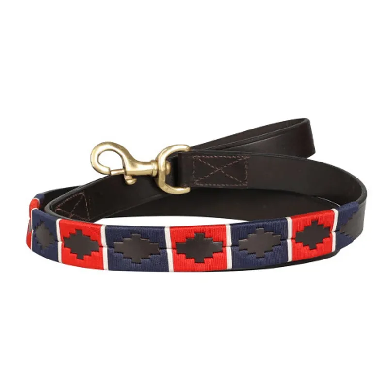 Benji and Flo Sublime Polo Dog Lead in Red/Navy - WEB EXCLUSIVE