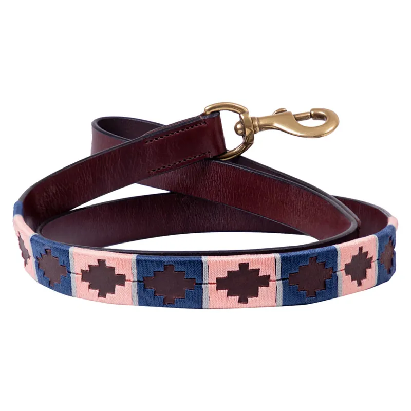 Benji and Flo Sublime Polo Dog Lead in Navy/Rose - WEB EXCLUSIVE