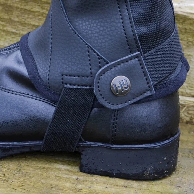 Hy Equestrian Synthetic Combi Leather Half Chaps Kids in Black-2