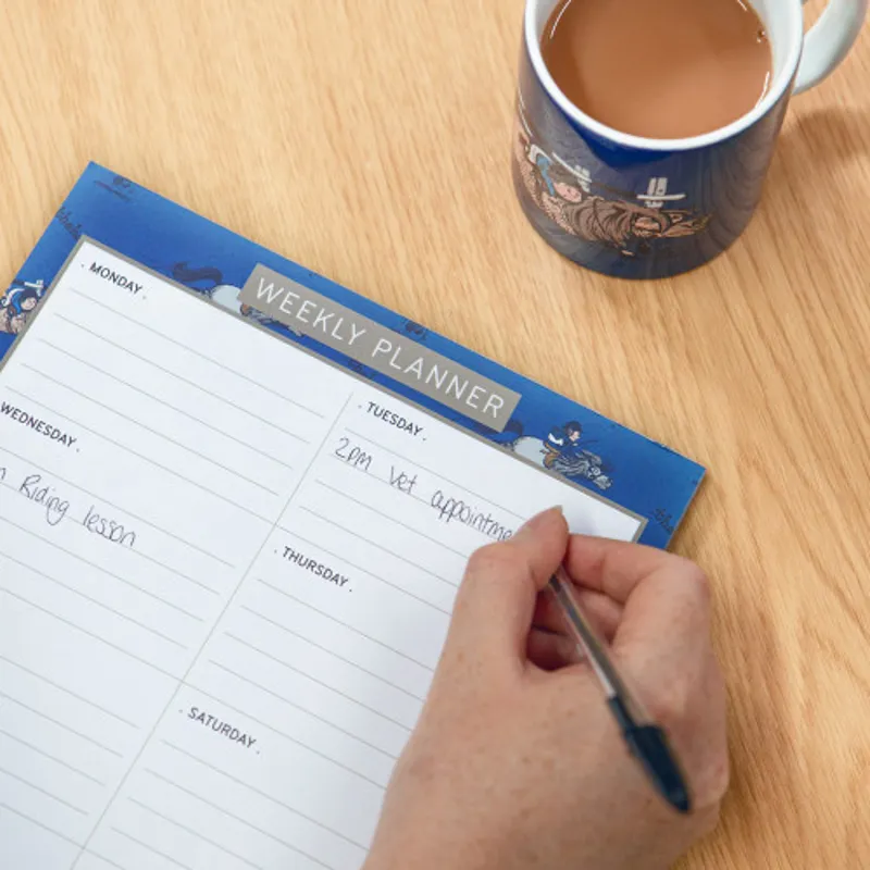 Hy Equestrian Thelwell A4 Weekly Planner in Blue - WEB EXCLUSIVE-1