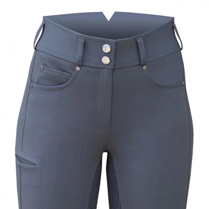 Equetech Ultimo Grip Breeches Ladies in Grey-3