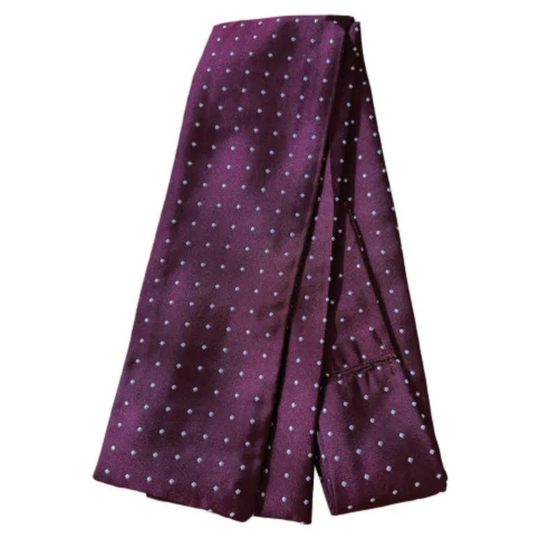 Equetech Jacquard Pin Spot Untied Stock in Maroon/White-1