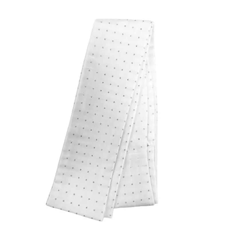 Equetech Jacquard Pin Spot Untied Stock in White/Silver-1
