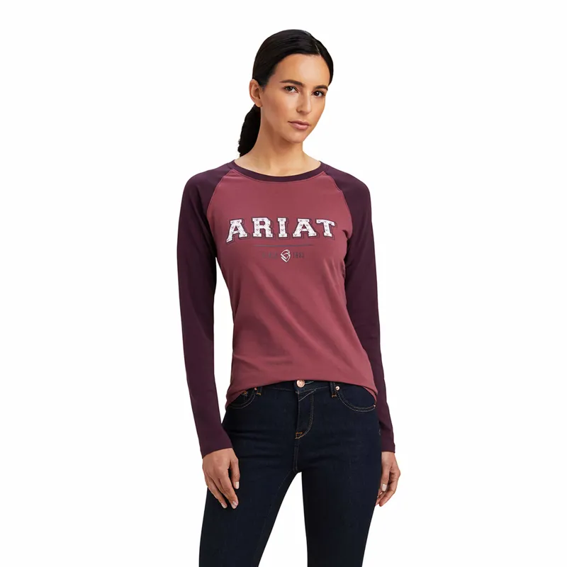 Women's Long Sleeve Dry Fit Performance Shirt - Raglan Sleeve Athletic Top, UPF 50+, Moisture Wicking, Pink