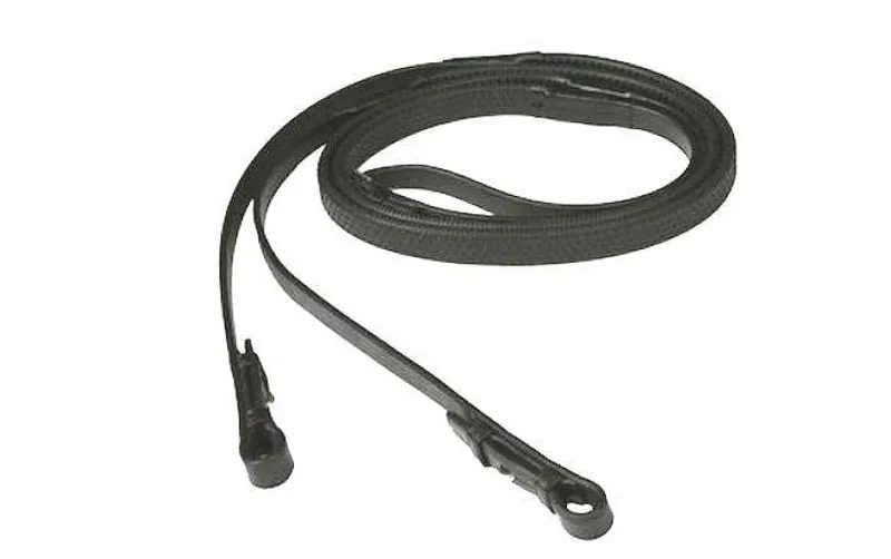 Jeffries Wembley Rubber Grip Nylon Lined Reins in Black 